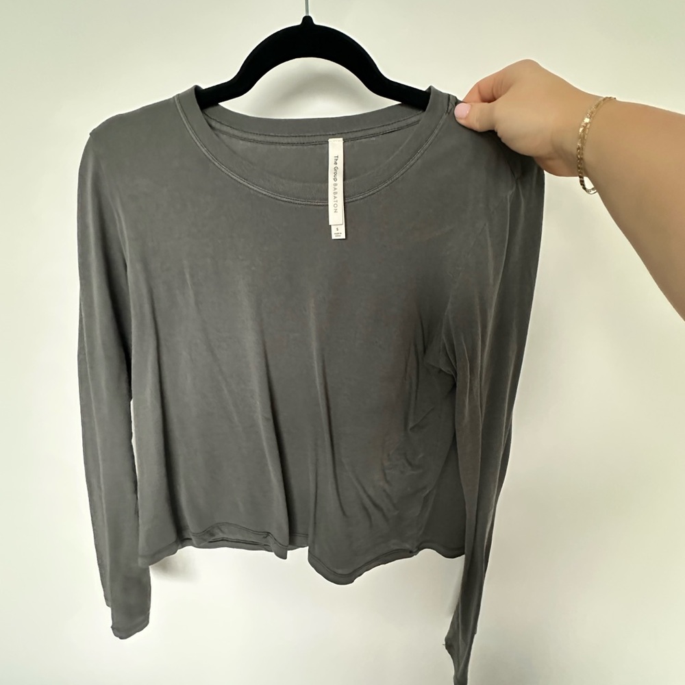 Gray Long Sleeve Top
